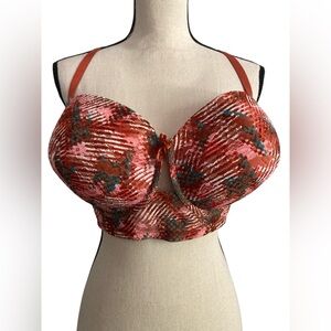 Body frosting push up bra 44D bustier convertible strapless plus size lace